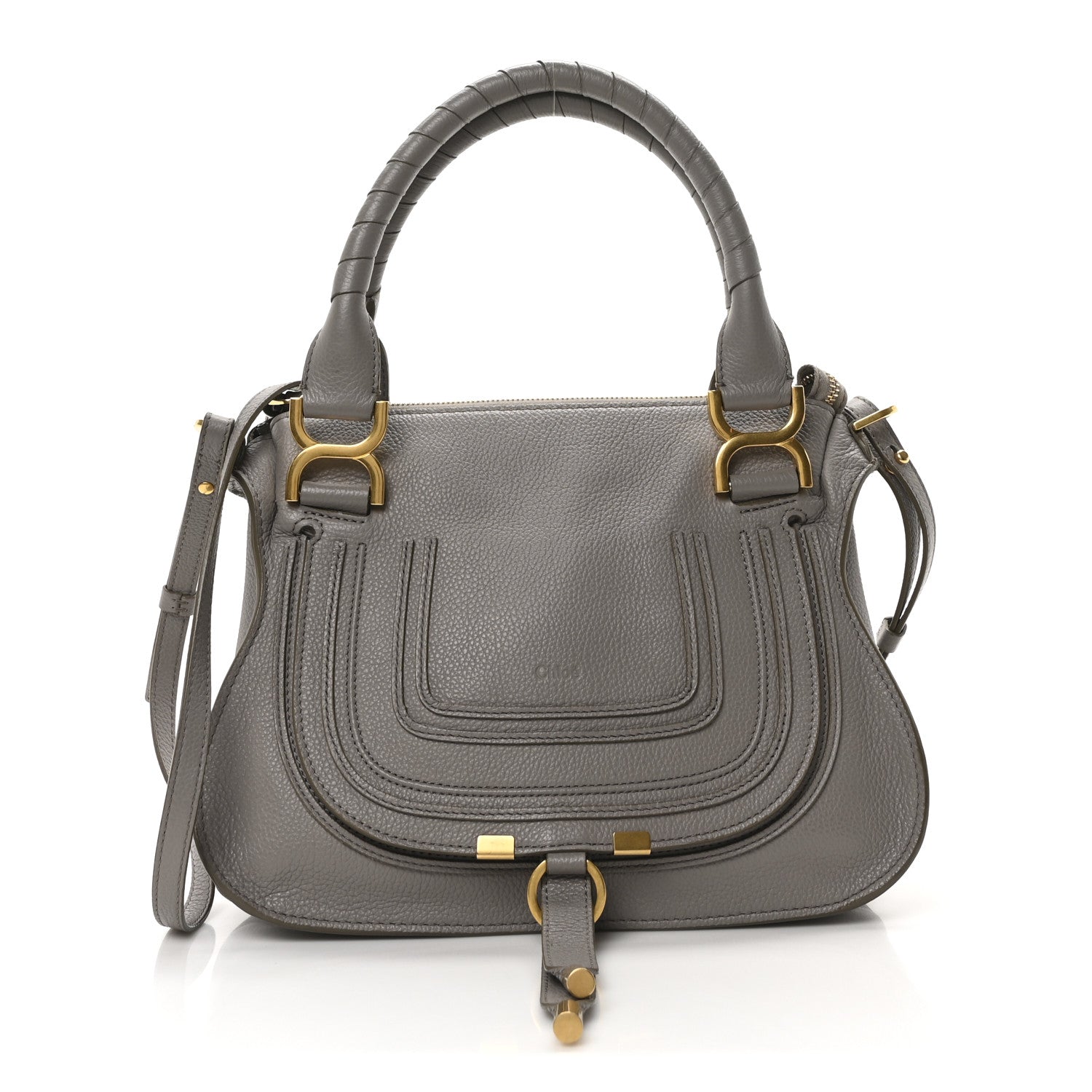 Chloe Calfskin Small Marcie Satchel Cashmere Grey 1 of 9