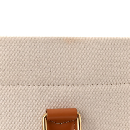 Celine Canvas Calfskin Logo Print Small Horizontal Cabas Natural Tan 15 of 15