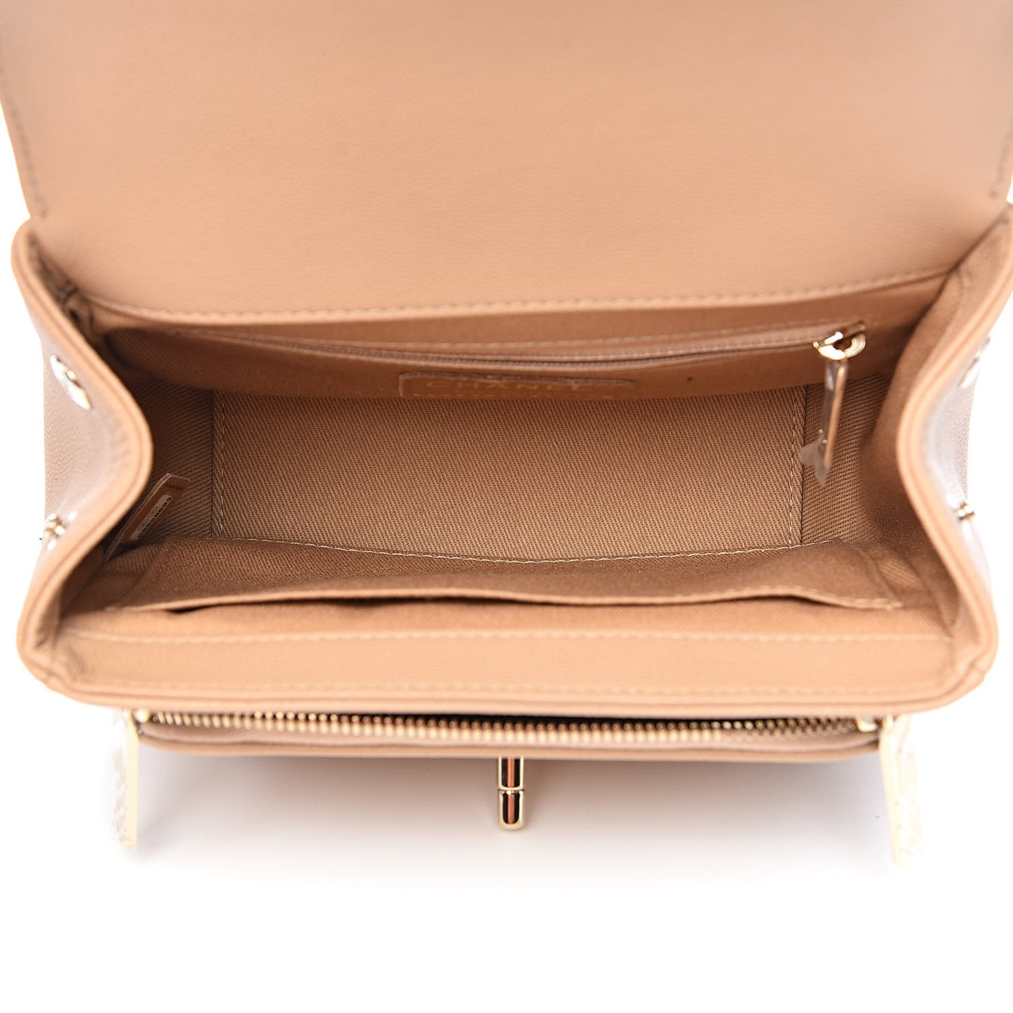 Caviar Quilted Small Business Affinity Flap Beige