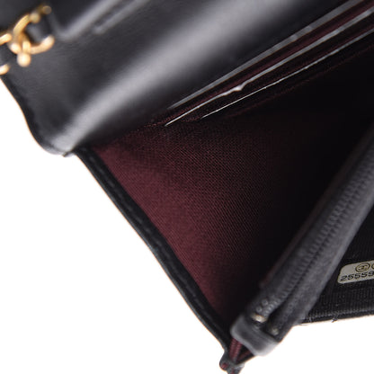 Chanel Aged Calfskin Quilted Lucky Charms 2.55 Reissue Wallet On Chain WOC Black 9 of 12