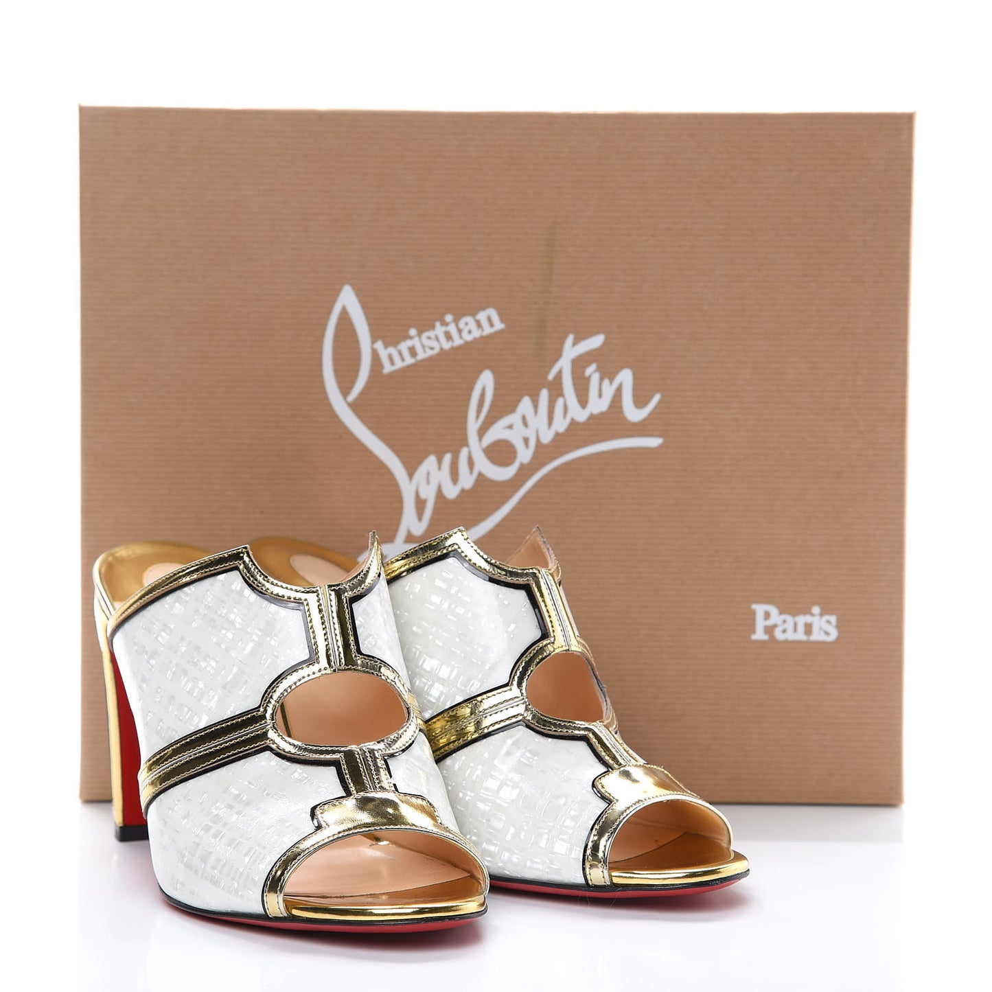 Specchio Patent Interior 85 Slide Sandals 40 Latte