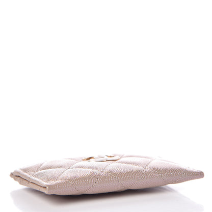 Chanel Iridescent Caviar Quilted Card Holder Beige 4 of 9
