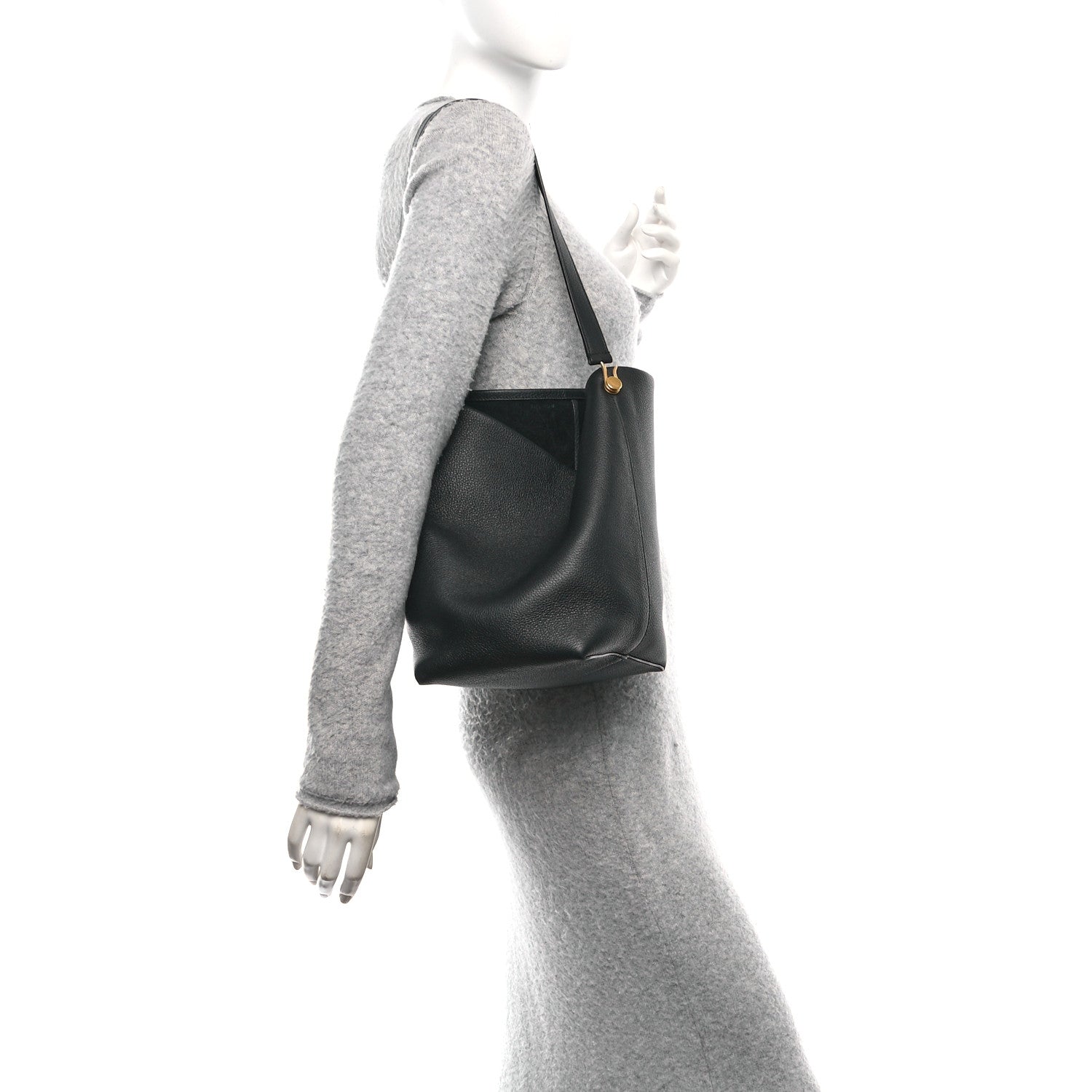 The Row Grained Calfskin Medium N/S Hook Tote Black 3 of 10