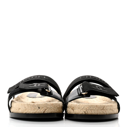 Chanel Lambskin Mules Elastic 37 Black 2 of 13