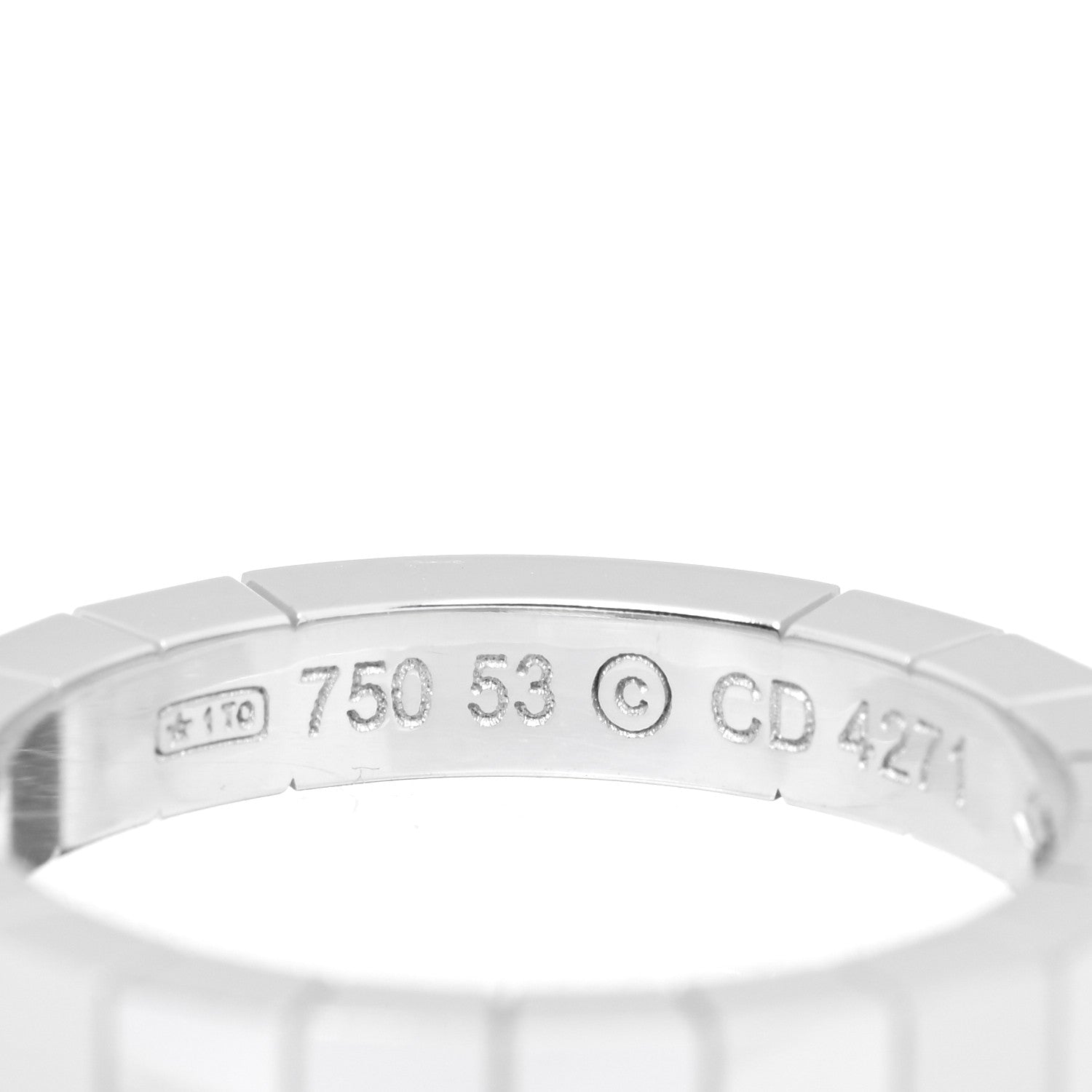 Cartier 18K White Gold Lanieres Ring 53 6.5 4 of 4