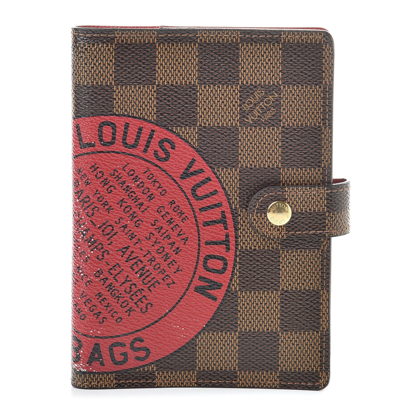 Damier Ebene Complice Trunks and Bags Small Ring Agenda Red