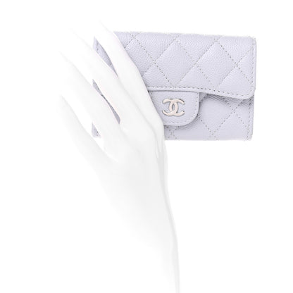 Chanel Caviar Quilted Flap Card Holder Wallet Light Blue 2 of 9