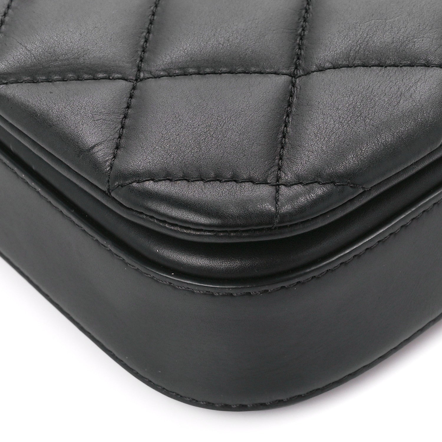Chanel Calfskin Quilted Nailed CC Flap Bag Black 12 of 13