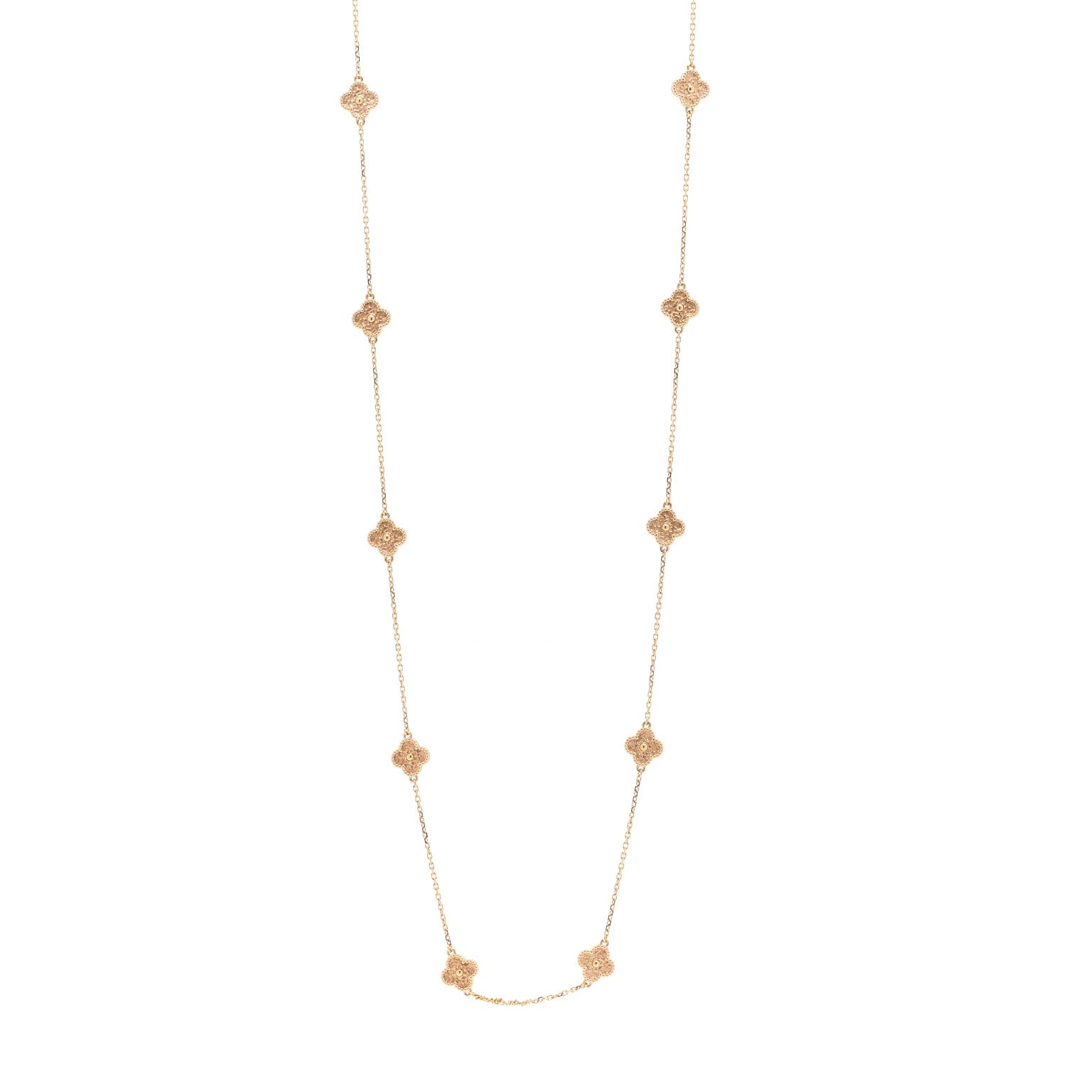 Van Cleef & Arpels 18K Rose Gold 16 Motifs Sweet Alhambra Necklace 1 of 5