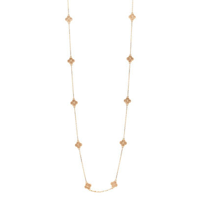 Van Cleef & Arpels 18K Rose Gold 16 Motifs Sweet Alhambra Necklace 1 of 5