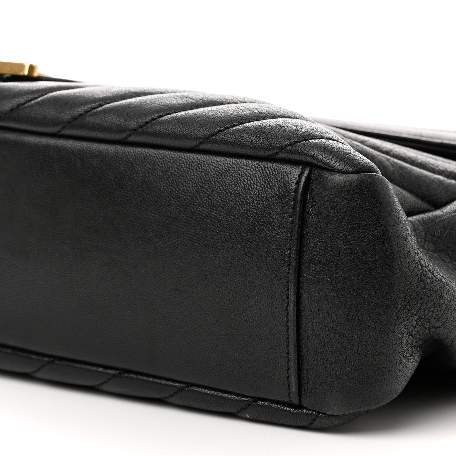 Saint Laurent Sheepskin Matelasse Chevron Monogram Large College Satchel Black 9 of 11