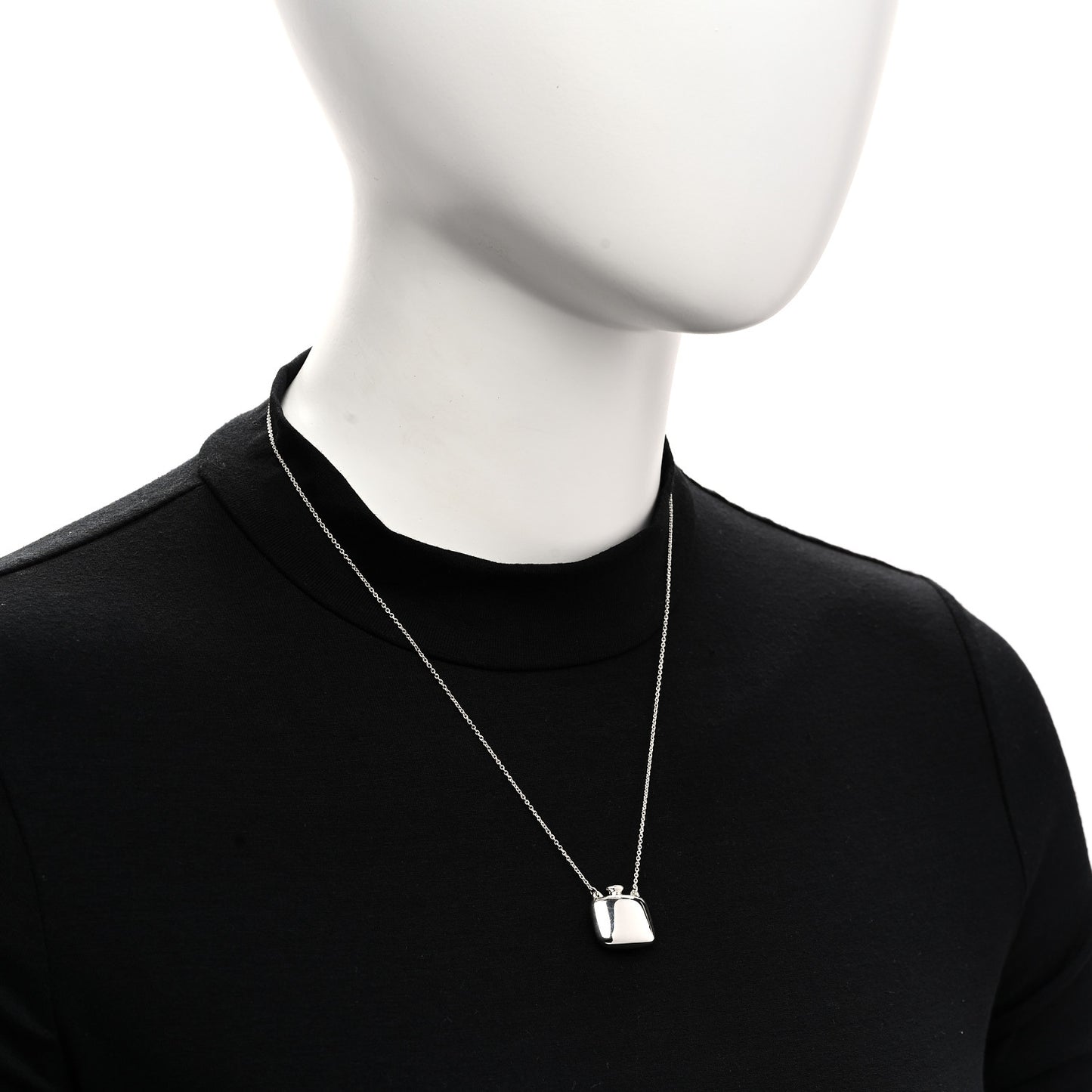 Sterling Silver Elsa Peretti Square Bottle Pendant Necklace