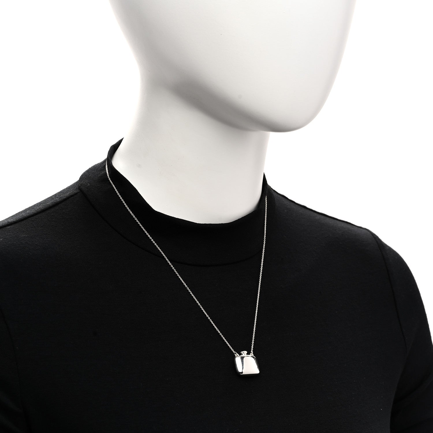 Tiffany Sterling Silver Elsa Peretti Square Bottle Pendant Necklace 2 of 5