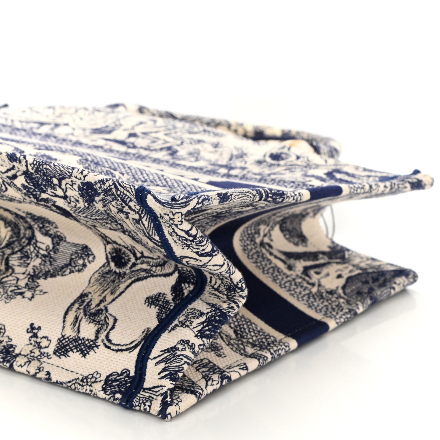 Canvas Embroidered Medium Dioriviera Toile De Jouy Book Tote Blue