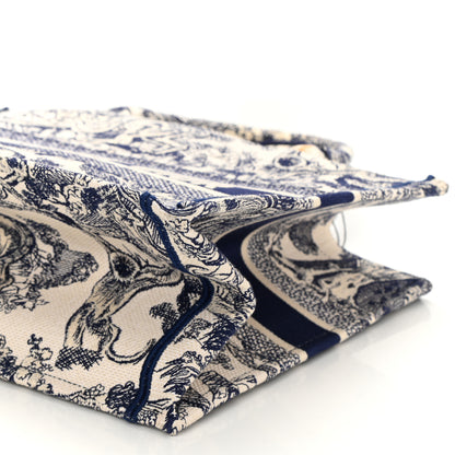 Christian Dior Canvas Embroidered Medium Dioriviera Toile De Jouy Book Tote Blue 7 of 9