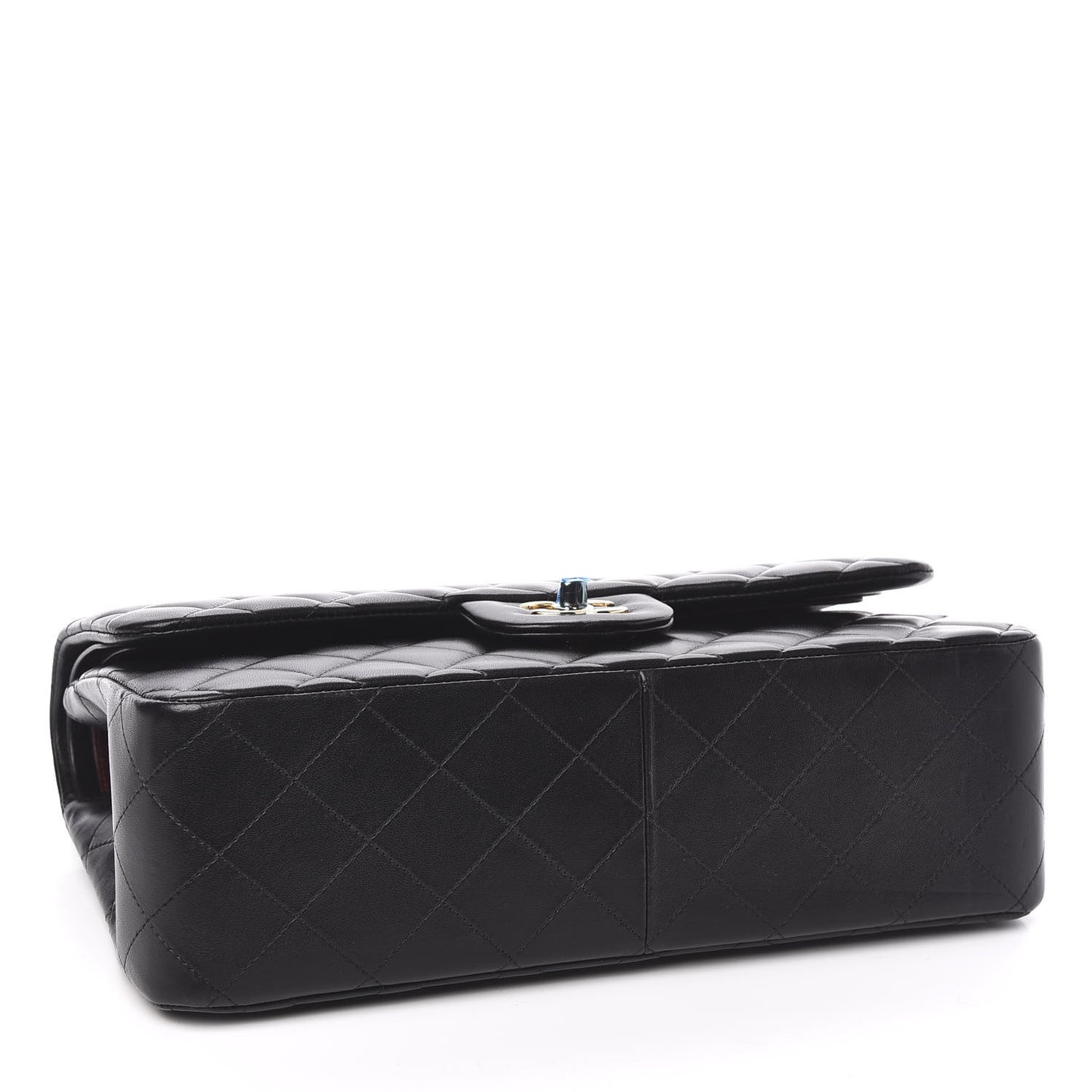 Lambskin Quilted Jumbo Double Flap Black