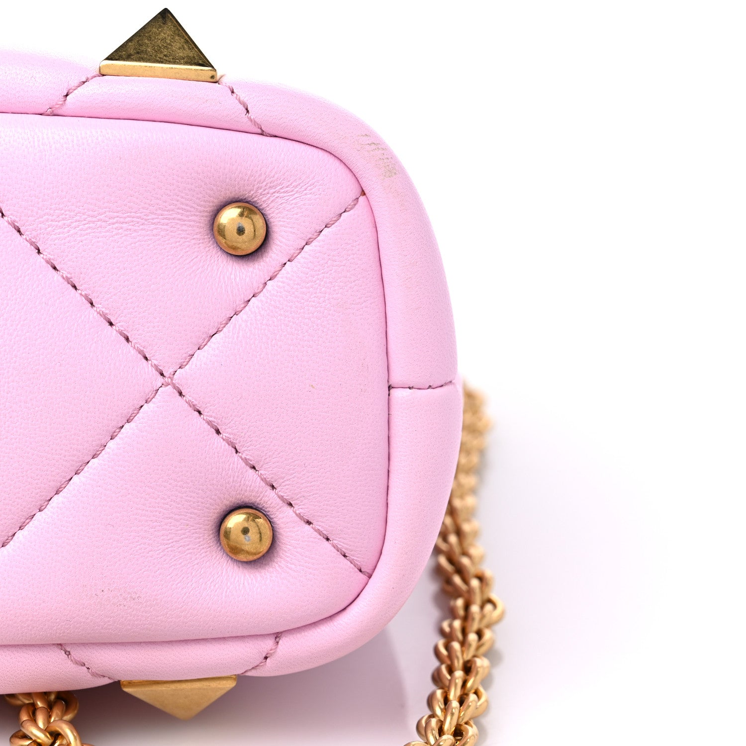 Valentino Garavani Nappa Mini Roman Stud The Handle Bag Pink Borealis 10 of 12
