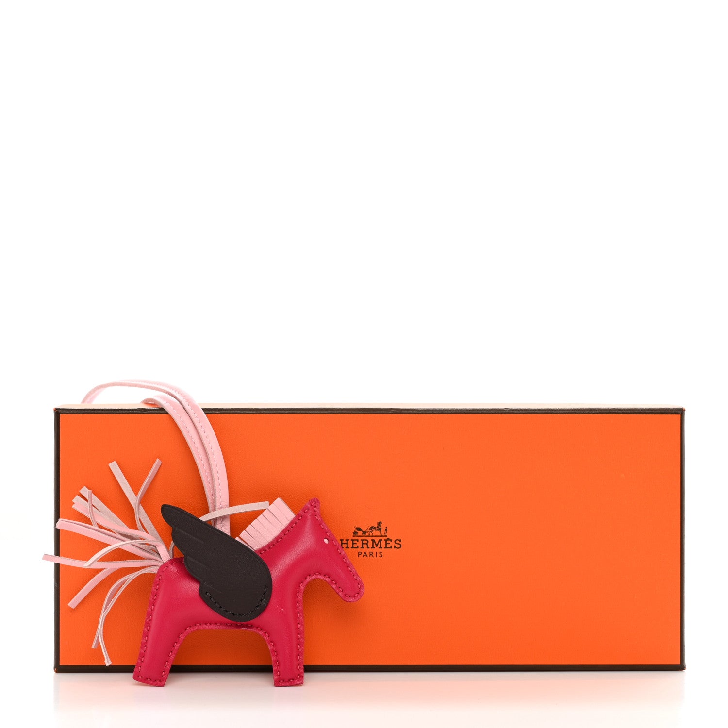 Hermes Milo Lambskin Grigri Rodeo Pegase Horse Bag Charm PM Framboise Rose Sakura Rouge Sellier 5 of 5