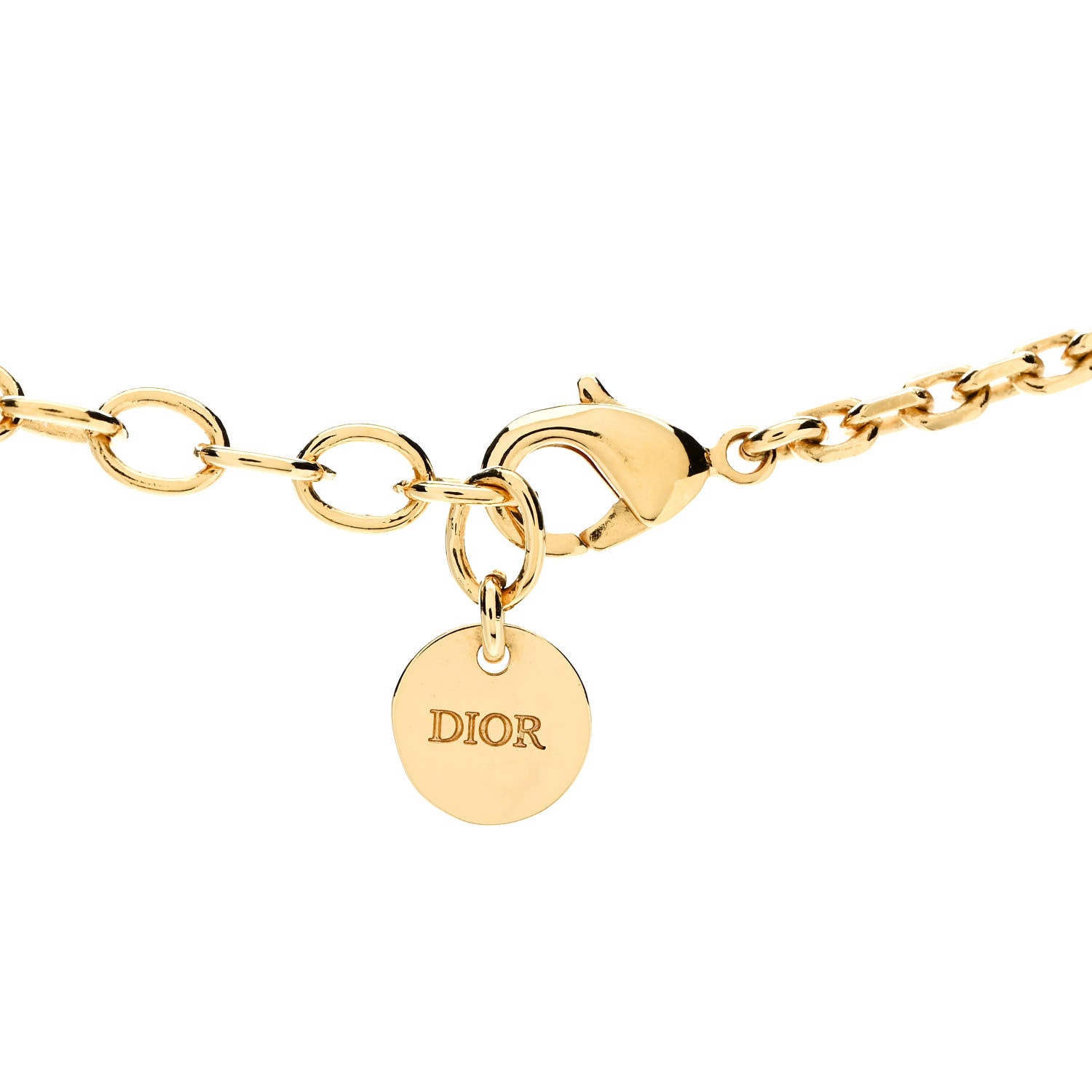 Christian Dior Metal CD Logo Necklace Gold Black 5 of 6