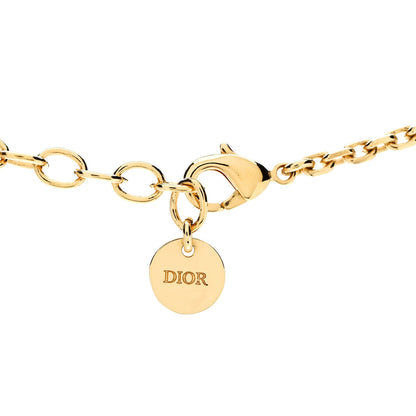 Christian Dior Metal CD Logo Necklace Gold Black 5 of 6
