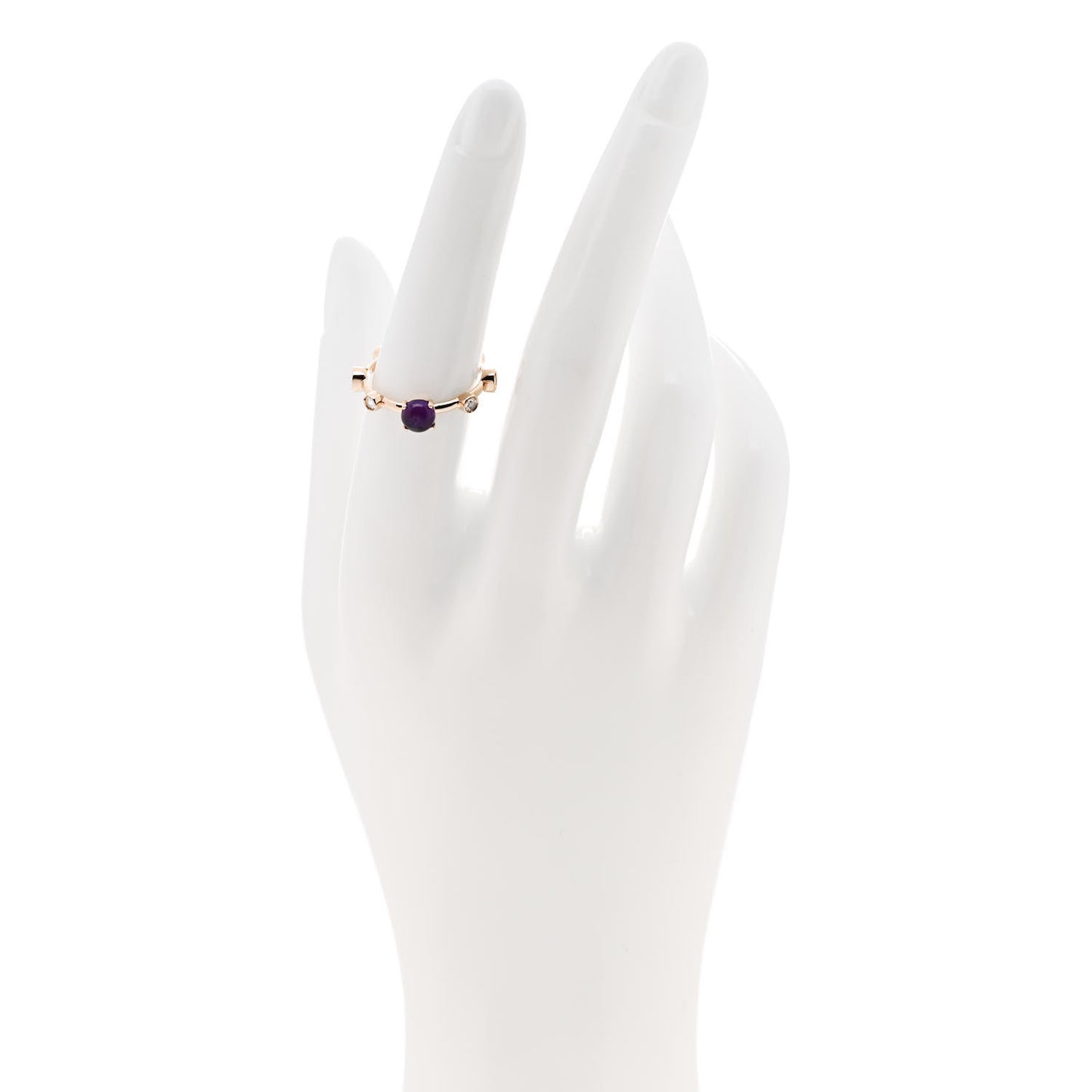18K Rose Gold Diamond Amethyst Ring 53 6.25