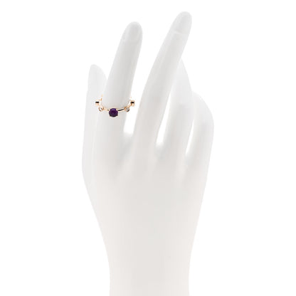 Damiani 18K Rose Gold Diamond Amethyst Ring 53 6.25 2 of 5