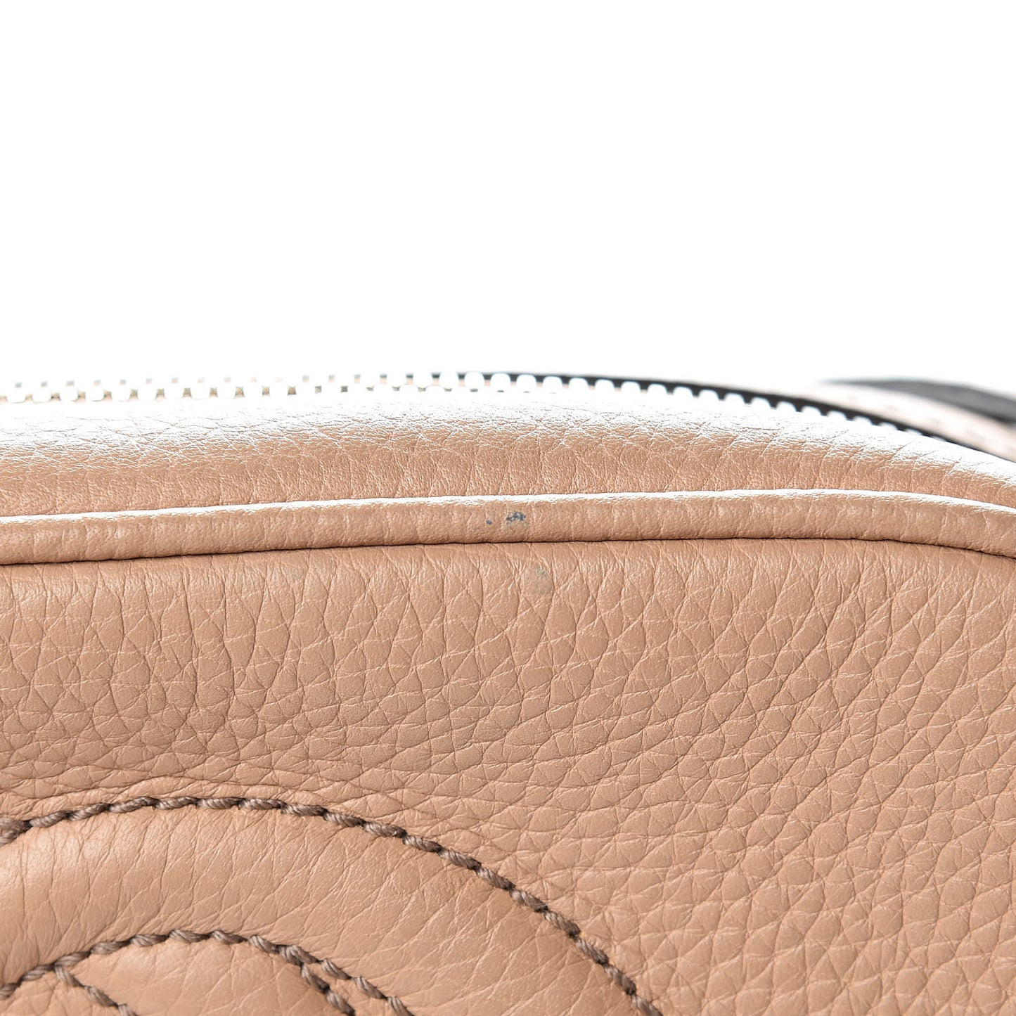 Pebbled Calfskin Small Soho Disco Bag Rose Beige