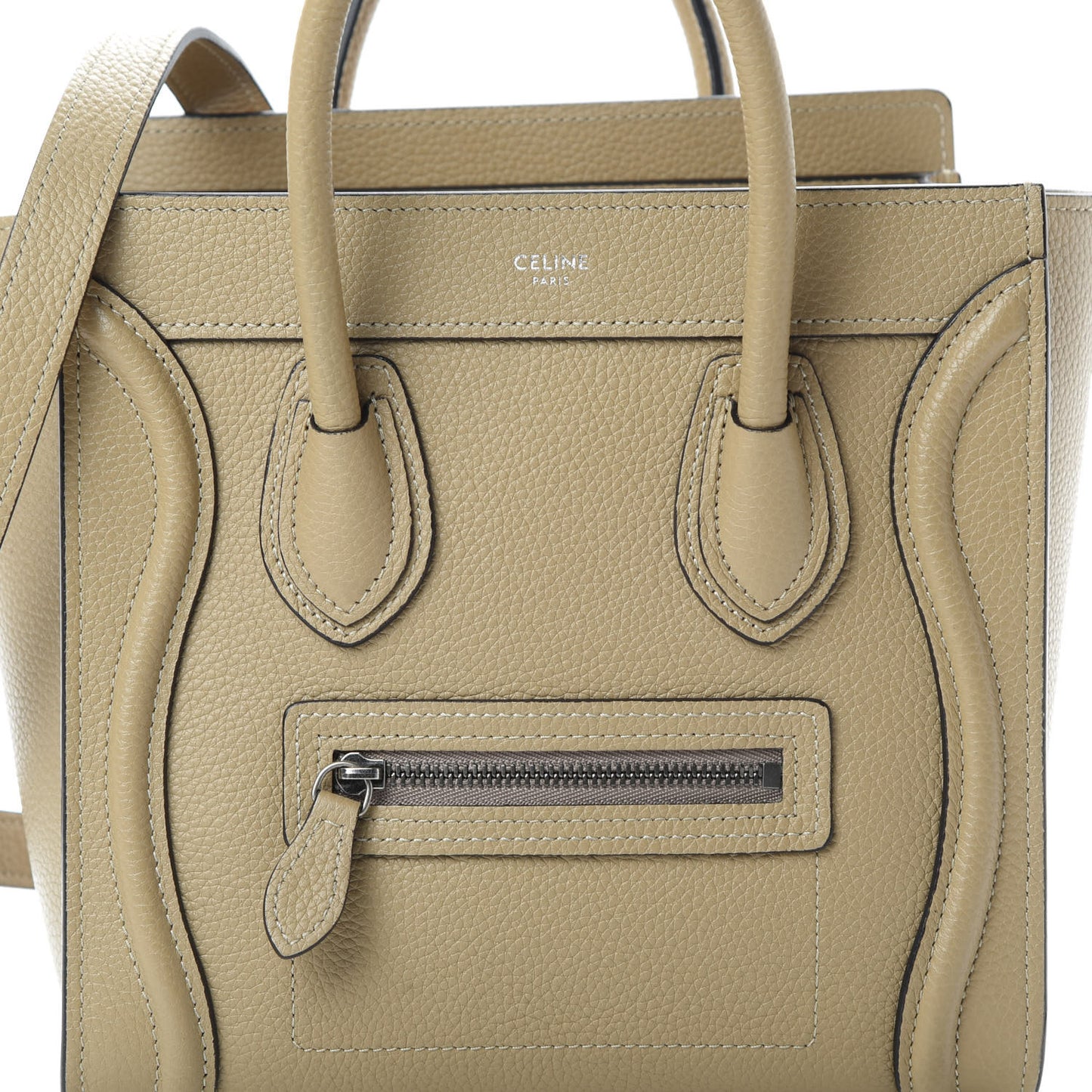 Drummed Calfskin Nano Luggage Dune