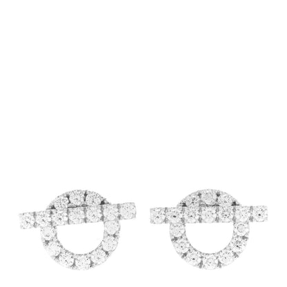 Hermes 18K White Gold Diamond Finesse Earrings 1 of 5