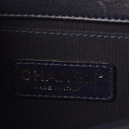Chanel Calfskin Quilted Medium Boy Flap Navy Blue 6 of 10