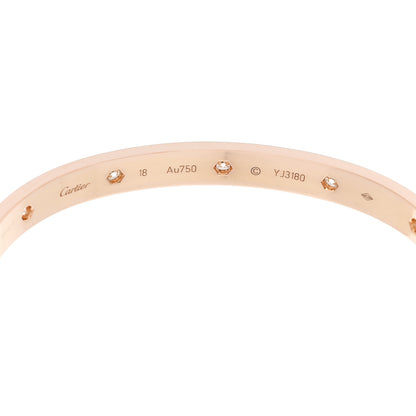 Cartier 18K Pink Gold 10 Diamond LOVE Bracelet 18 5 of 7