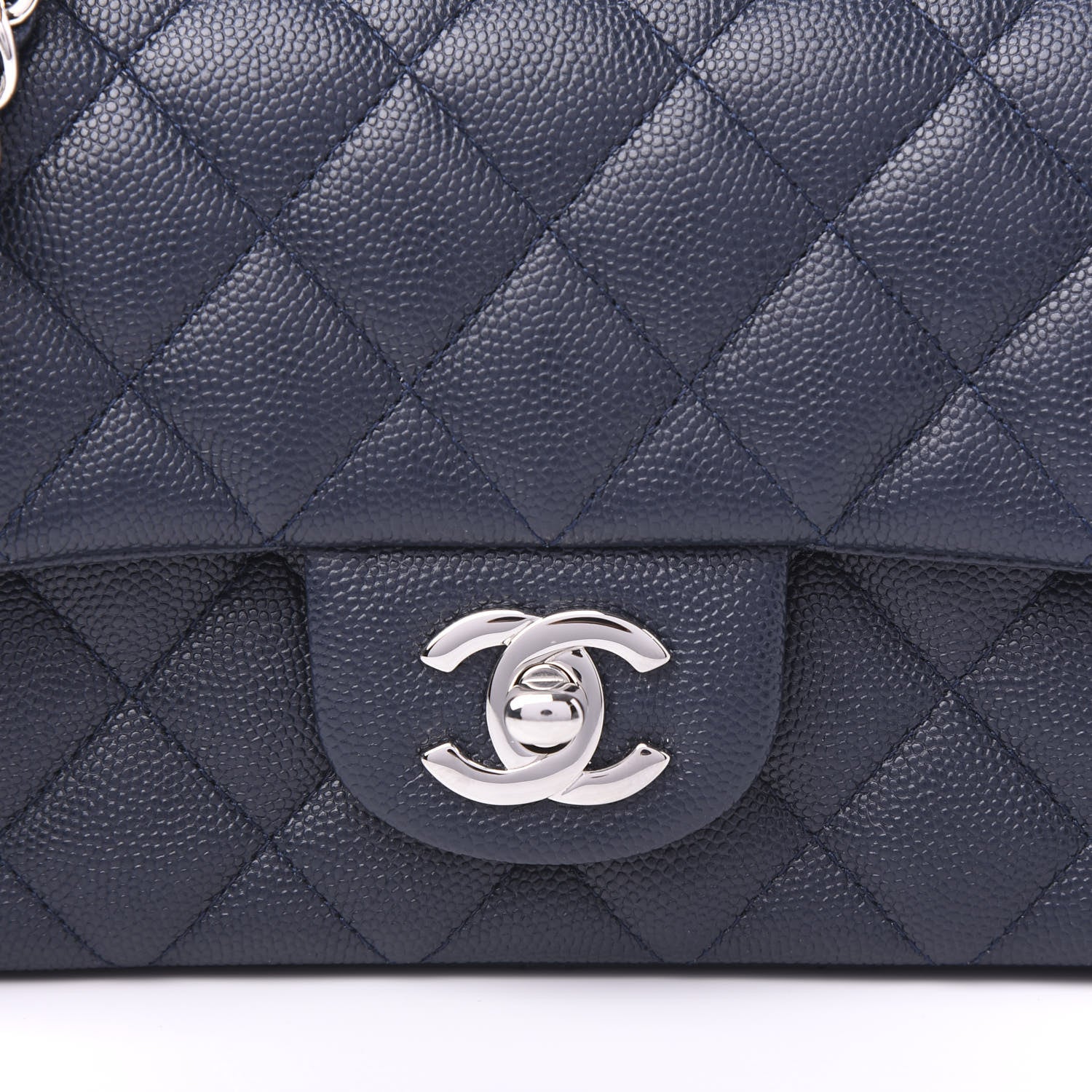 Chanel Caviar Quilted Mini Rectangular Flap Navy 10 of 11