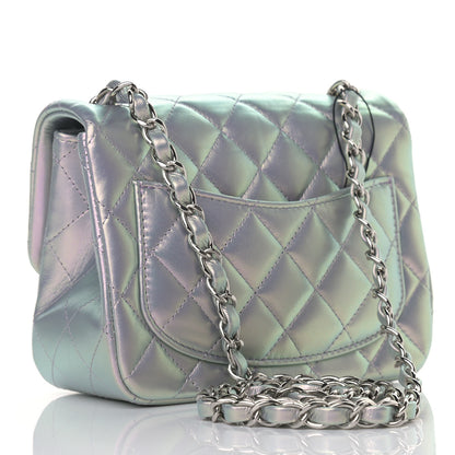 Chanel Iridescent Lambskin Quilted Mini Square Flap Light Purple 3 of 11