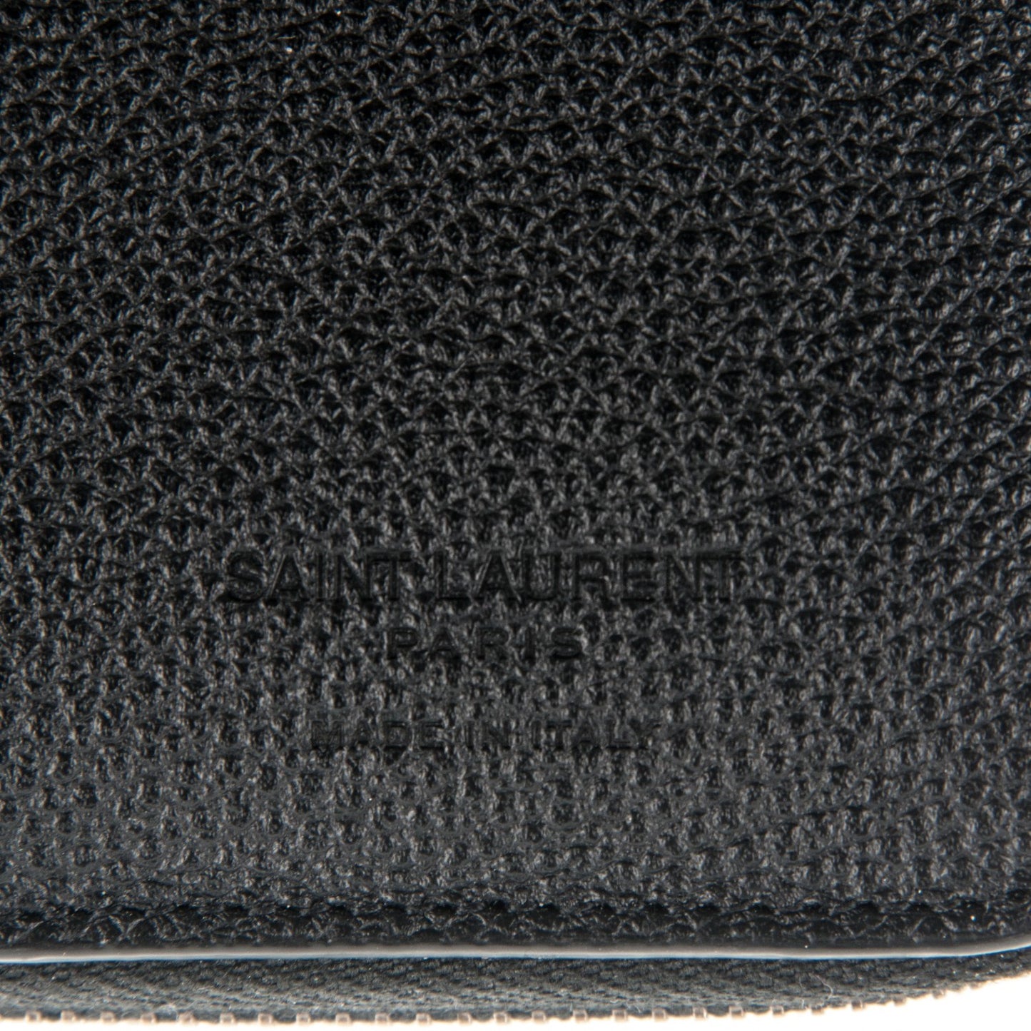 Grained Calfskin Rive Gauche Compact Zip Around Wallet Black