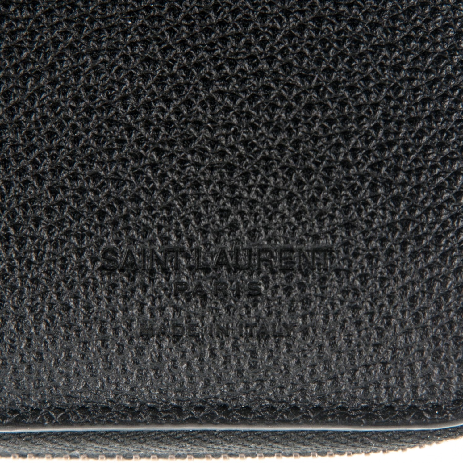 Saint Laurent Grained Calfskin Rive Gauche Compact Zip Around Wallet Black 6 of 6