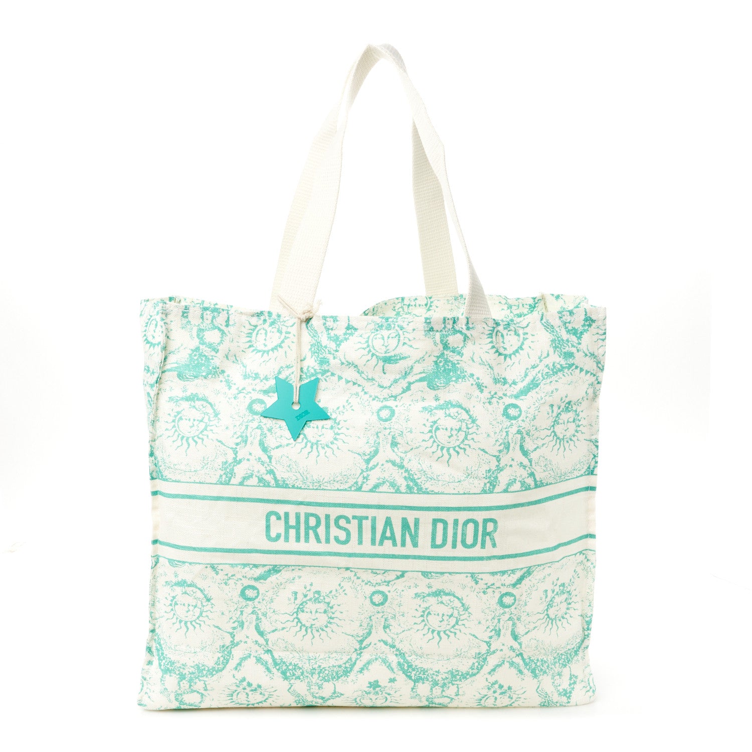 Christian Dior Canvas Dioriviera Toile de Jouy Soleil Tote Aquamarina 1 of 9