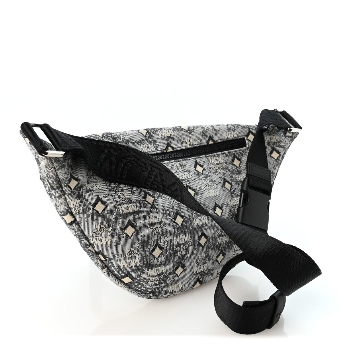 MCM Jacquard Medium Fursten Belt Bag Grey 3 of 9