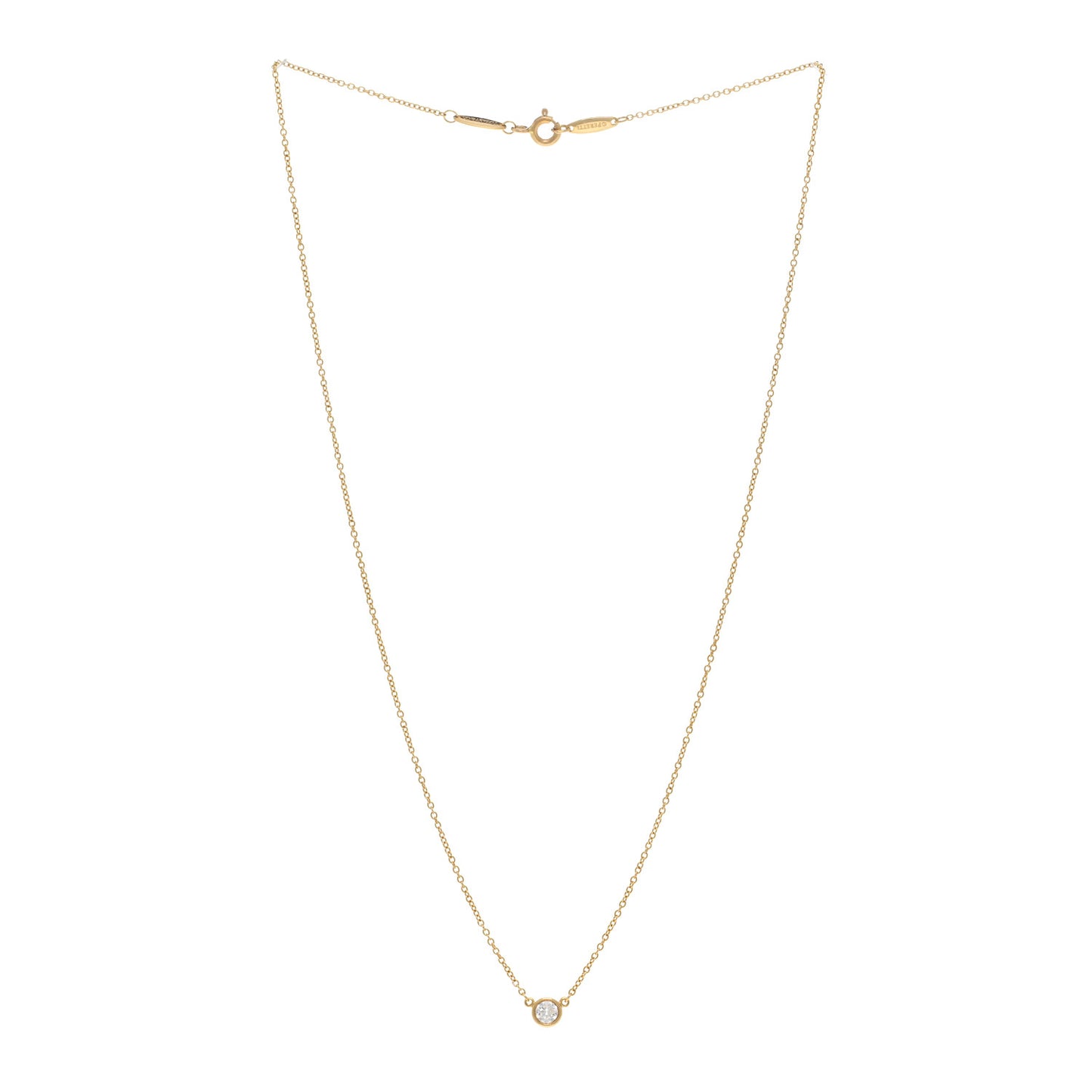 18K Yellow Gold Diamond .20ct Elsa Peretti Diamonds by the Yard Pendant Necklace