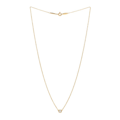 Tiffany 18K Yellow Gold Diamond .20ct Elsa Peretti Diamonds by the Yard Pendant Necklace 3 of 5
