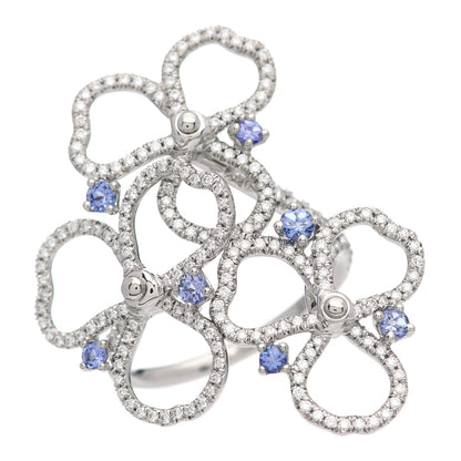 Tiffany Platinum Diamond Tanzanite Paper Flowers Open Cluster Ring 51 5.75 1 of 5