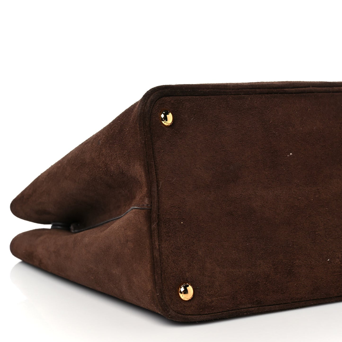 Scamosciato Suede Medium Double Bag Tote Mogano