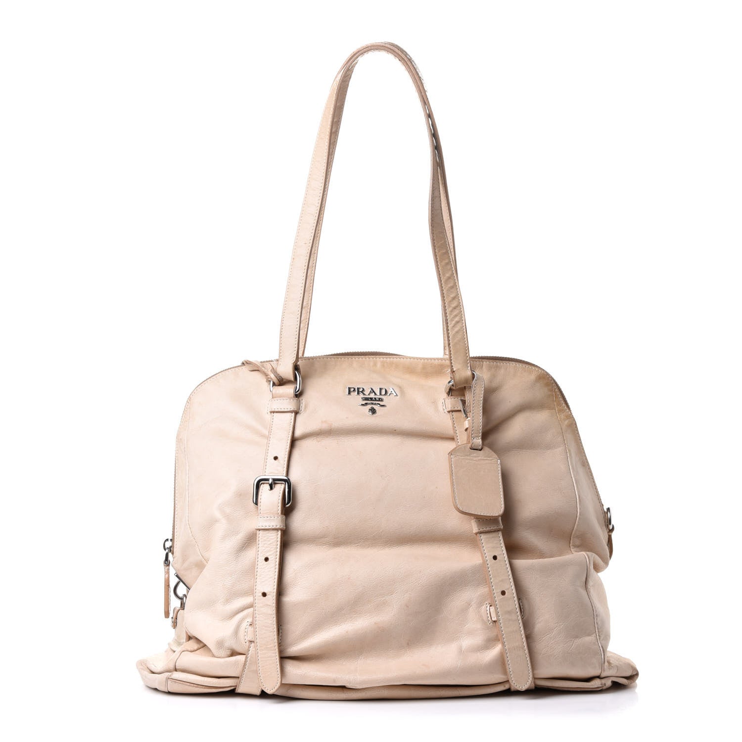 Prada Soft Calf Shopper Tote Talco 1 of 10
