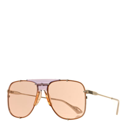 Gucci Metal Square Frame Sunglasses GG0739S Brown 1 of 7