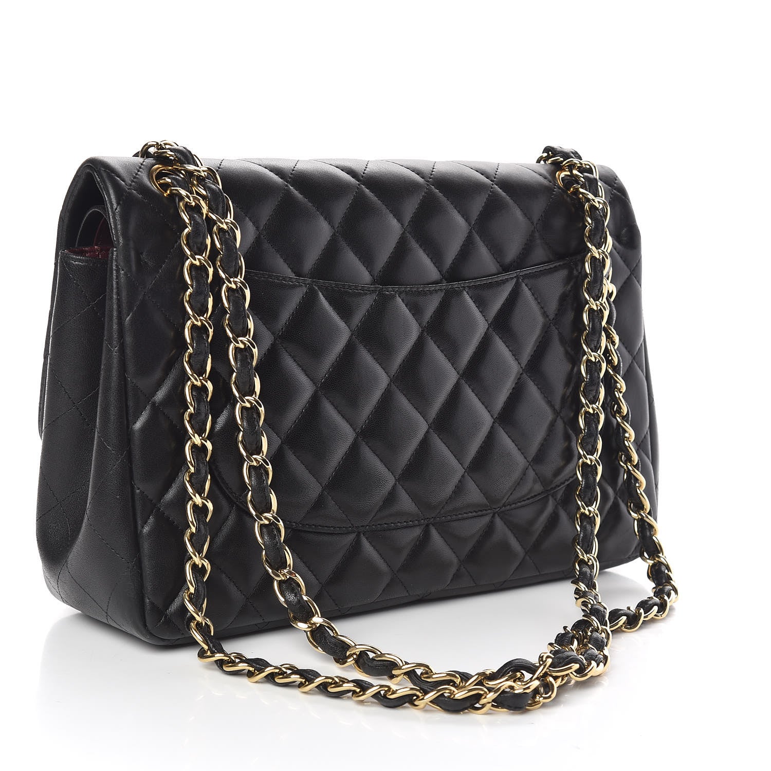 Chanel Lambskin Quilted Jumbo Double Flap Black 3 of 15