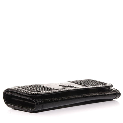 Burberry Crinkled Patent Continental Wallet Black 4 of 9