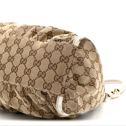 Gucci Monogram Medium D Gold Ring Hobo White 10 of 14
