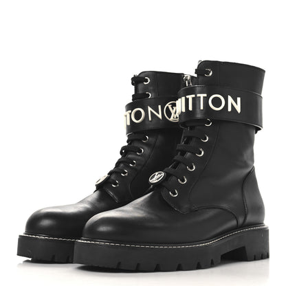 Louis Vuitton Calfskin Territory Flat Ranger Boots 40 Black 4 of 9