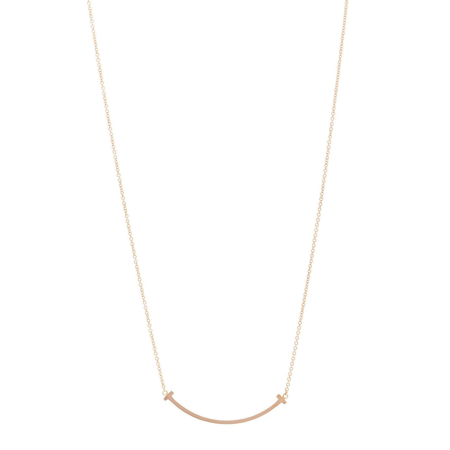 18K Yellow Gold Small T Smile Pendant Necklace
