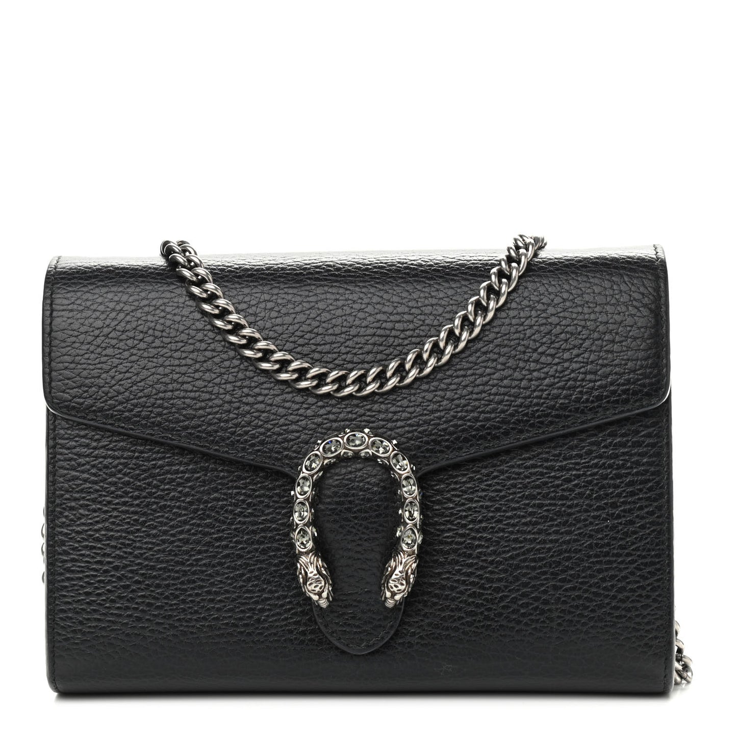 Calfskin Mini Dionysus Chain Wallet Black