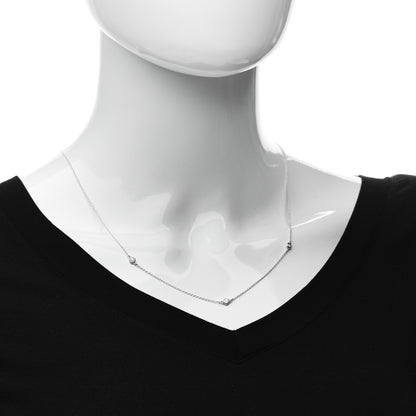 Tiffany Sterling Silver Diamond .09ctw Elsa Peretti Diamonds by the Yard Three Station Necklace 2 of 5